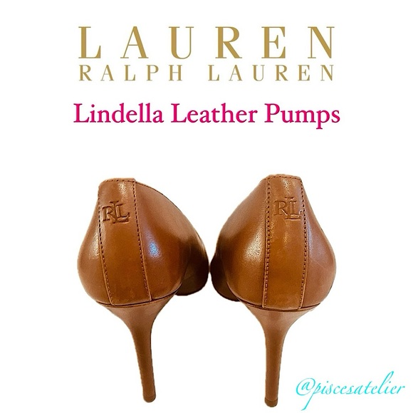 LAUREN Ralph Lauren Lindella Leather Pumps in Deep Saddle Tan, Women’s Size 7.5B - Picture 13 of 16